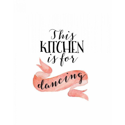 This Kitchen is for Dancing Gold Ornate Wood Framed Art Print with Double Matting by Moss, Tara