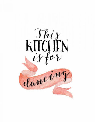 This Kitchen is for Dancing White Modern Wood Framed Art Print with Double Matting by Moss, Tara