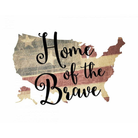 Home of the Brave White Modern Wood Framed Art Print by Moss, Tara