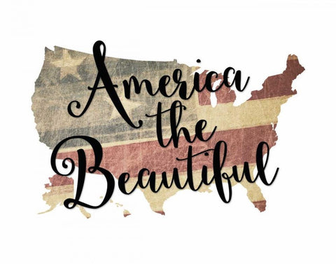 America the Beautiful Black Ornate Wood Framed Art Print with Double Matting by Moss, Tara