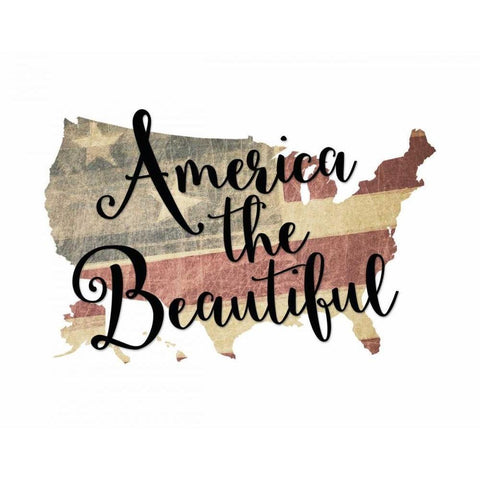 America the Beautiful Gold Ornate Wood Framed Art Print with Double Matting by Moss, Tara