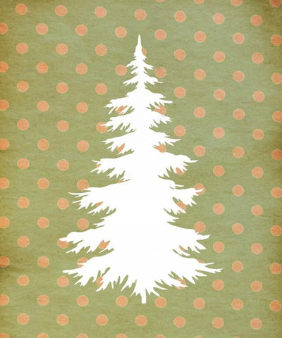 White Christmas Tree BG White Modern Wood Framed Art Print with Double Matting by Moss, Tara