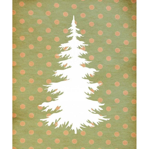 White Christmas Tree BG White Modern Wood Framed Art Print by Moss, Tara