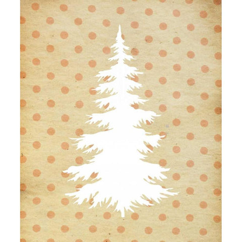 White Christmas Tree Black Modern Wood Framed Art Print with Double Matting by Moss, Tara