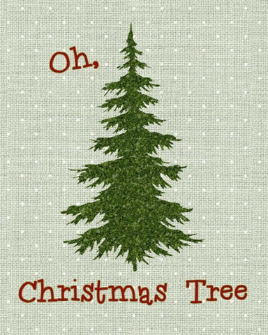 Oh Christmas Tree White Modern Wood Framed Art Print with Double Matting by Moss, Tara