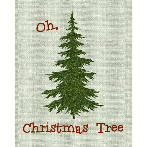 Oh Christmas Tree Black Modern Wood Framed Art Print with Double Matting by Moss, Tara