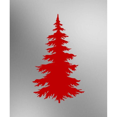 Red Tree on Silver Black Modern Wood Framed Art Print by Moss, Tara