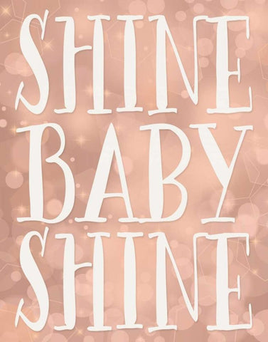 Shine Baby Shine White Modern Wood Framed Art Print with Double Matting by Moss, Tara