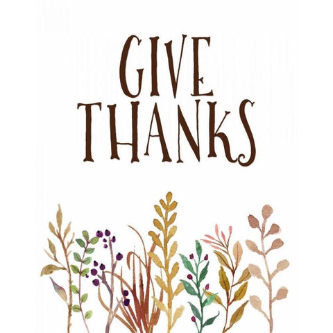 Give Thanks Black Modern Wood Framed Art Print with Double Matting by Moss, Tara