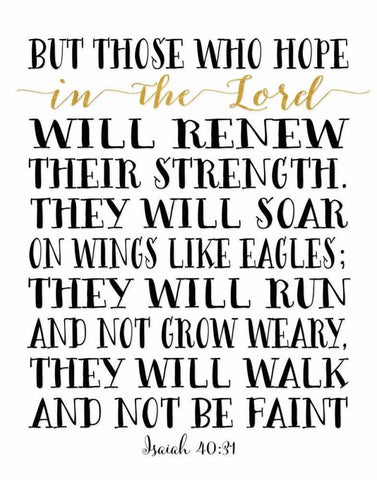 Isaiah 40-31 White Modern Wood Framed Art Print with Double Matting by Moss, Tara