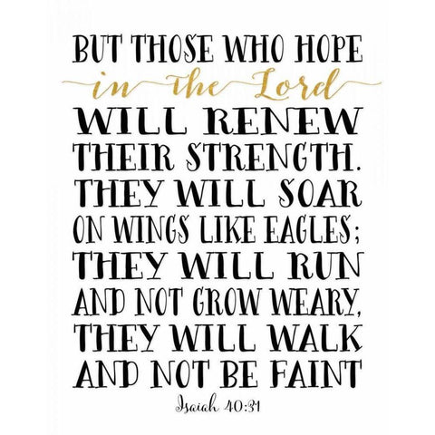 Isaiah 40-31 White Modern Wood Framed Art Print by Moss, Tara