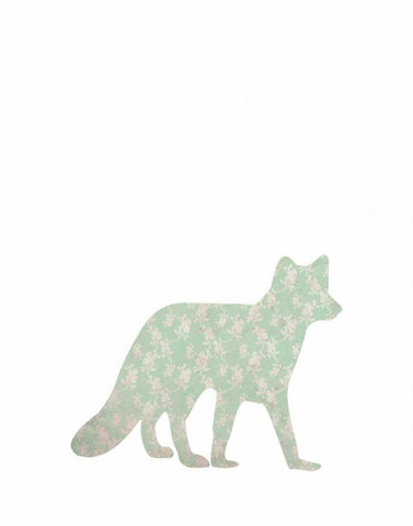 Floral Fox White Modern Wood Framed Art Print with Double Matting by Moss, Tara