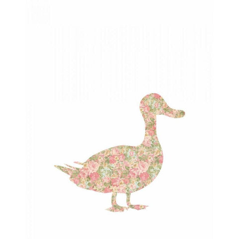 Floral Duck White Modern Wood Framed Art Print by Moss, Tara