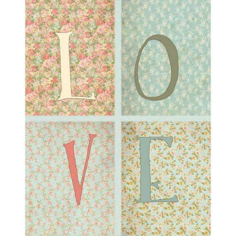 Shabby Chic Love Black Modern Wood Framed Art Print with Double Matting by Moss, Tara