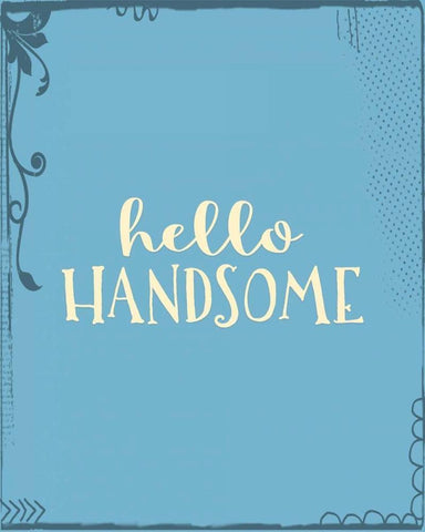 Hello, Handsome Black Ornate Wood Framed Art Print with Double Matting by Moss, Tara