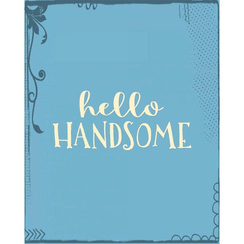 Hello, Handsome Black Modern Wood Framed Art Print with Double Matting by Moss, Tara