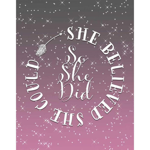 She Believed White Modern Wood Framed Art Print by Moss, Tara