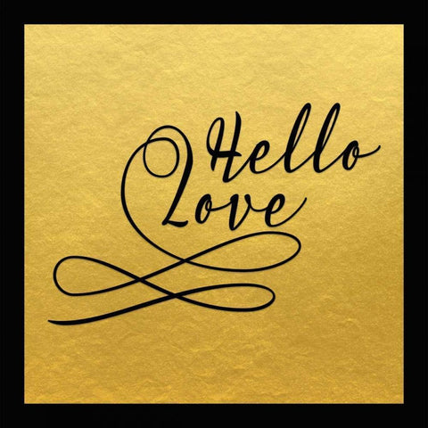 Hello, Love Gold Ornate Wood Framed Art Print with Double Matting by Moss, Tara