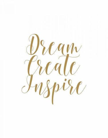 Dream Create Inspire Black Ornate Wood Framed Art Print with Double Matting by Moss, Tara