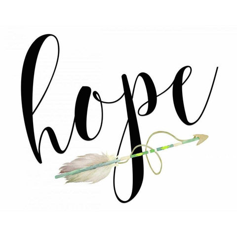 Hope with Arrow Black Modern Wood Framed Art Print with Double Matting by Moss, Tara