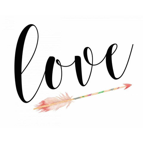 Love with Arrow White Modern Wood Framed Art Print by Moss, Tara