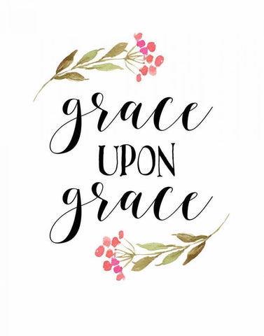 Grace Upon Grace Black Ornate Wood Framed Art Print with Double Matting by Moss, Tara