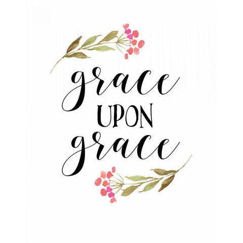 Grace Upon Grace Black Modern Wood Framed Art Print with Double Matting by Moss, Tara