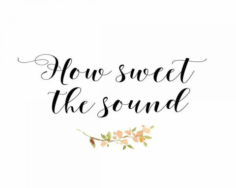 How Sweet the Sound White Modern Wood Framed Art Print with Double Matting by Moss, Tara