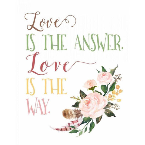 Love is the Answer Gold Ornate Wood Framed Art Print with Double Matting by Moss, Tara