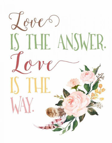 Love is the Answer White Modern Wood Framed Art Print with Double Matting by Moss, Tara