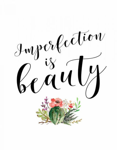 Imperfection is Beauty Black Ornate Wood Framed Art Print with Double Matting by Moss, Tara