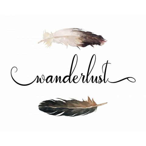 Wanderlust Feathers White Modern Wood Framed Art Print by Moss, Tara