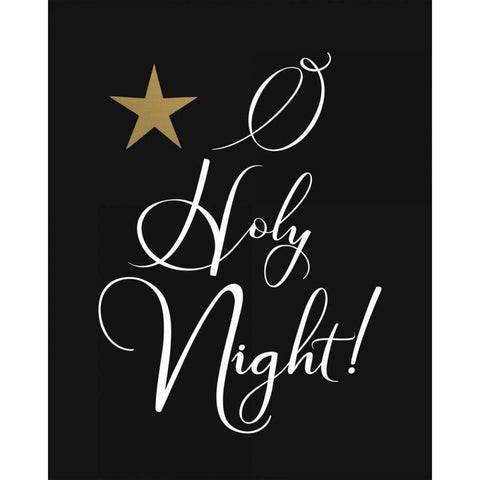 O Holy Night Black Modern Wood Framed Art Print with Double Matting by Moss, Tara