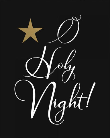 O Holy Night White Modern Wood Framed Art Print with Double Matting by Moss, Tara