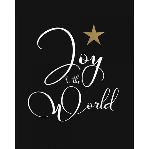 Joy to the World Black Modern Wood Framed Art Print with Double Matting by Moss, Tara