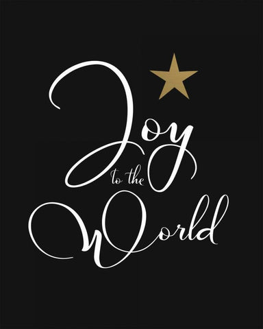 Joy to the World Black Ornate Wood Framed Art Print with Double Matting by Moss, Tara