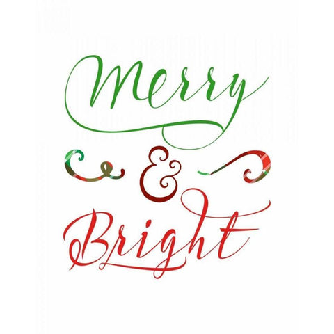 Merry and Bright Black Modern Wood Framed Art Print by Moss, Tara