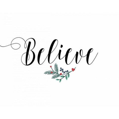 Believe White Modern Wood Framed Art Print by Moss, Tara