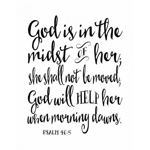 Psalm 46:5 Black Modern Wood Framed Art Print with Double Matting by Moss, Tara