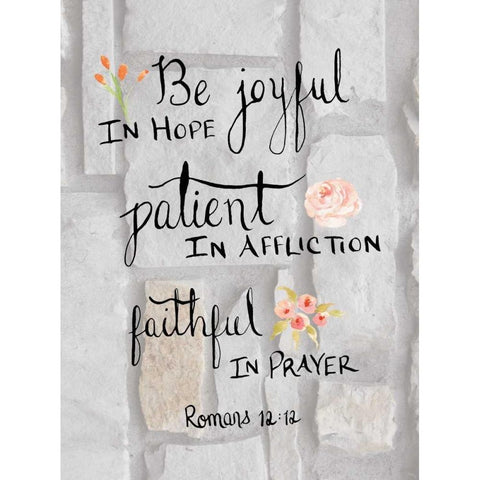 Romans 12:12 Brick Gold Ornate Wood Framed Art Print with Double Matting by Moss, Tara