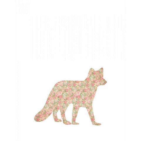 Shabby Chic Fox I White Modern Wood Framed Art Print by Moss, Tara