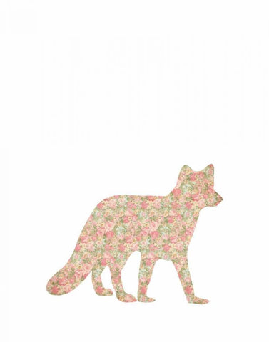 Shabby Chic Fox I White Modern Wood Framed Art Print with Double Matting by Moss, Tara