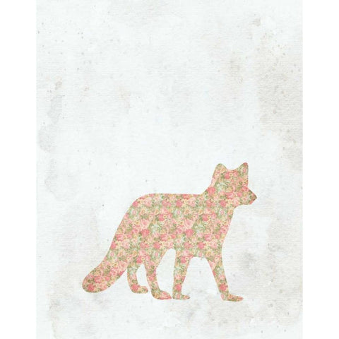 Shabby Chic Fox White Modern Wood Framed Art Print by Moss, Tara