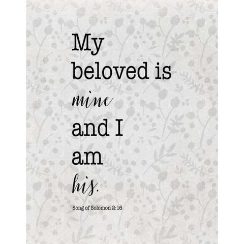 Song of Solomon 2:16 Black Modern Wood Framed Art Print with Double Matting by Moss, Tara