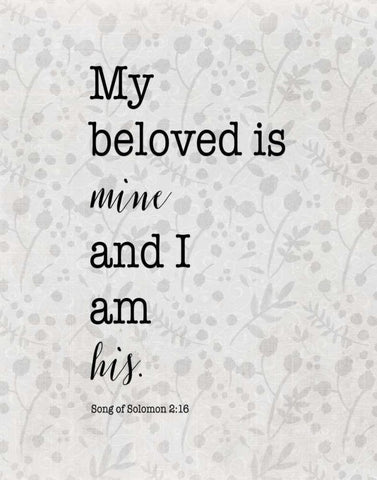 Song of Solomon 2:16 Black Ornate Wood Framed Art Print with Double Matting by Moss, Tara