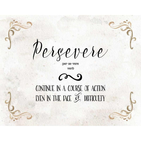 Persevere Definition Gold Ornate Wood Framed Art Print with Double Matting by Moss, Tara