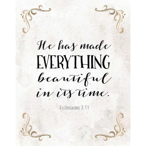 Ecclesiastes 3:11 Gold Ornate Wood Framed Art Print with Double Matting by Moss, Tara