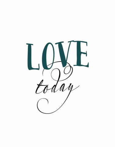 Love Today White Modern Wood Framed Art Print with Double Matting by Moss, Tara