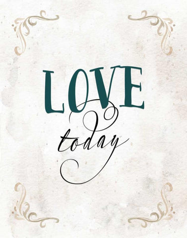 Love Today White Modern Wood Framed Art Print with Double Matting by Moss, Tara