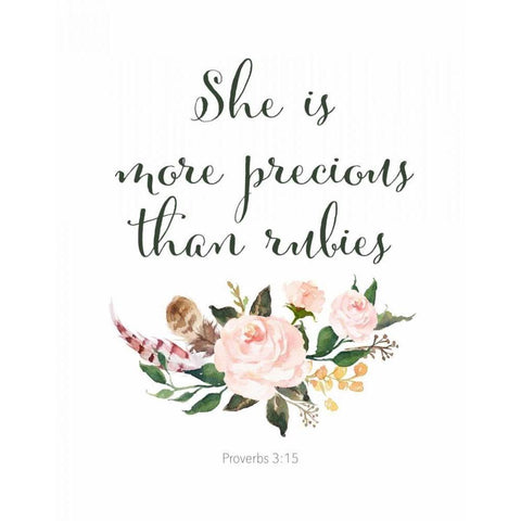 Proverbs 3-15 White Modern Wood Framed Art Print by Moss, Tara